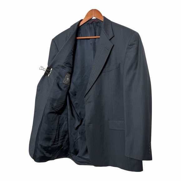 Hart Schaffner Marx Other - Hart Schaffner Marx 42L Gray Herringbone Wool Blazer Sport Coat 2 Button Woolmar